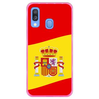 Capa Hapdey para Samsung Galaxy A40 2019 Design Ilustração 2, Bandeira de Espanha em Silicone Flexível e TPU Cor-de-Rosa