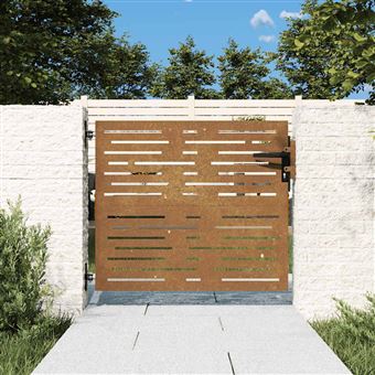 Portão de Jardim vidaXL | 85x100 cm | aço corten design quadrados - 1