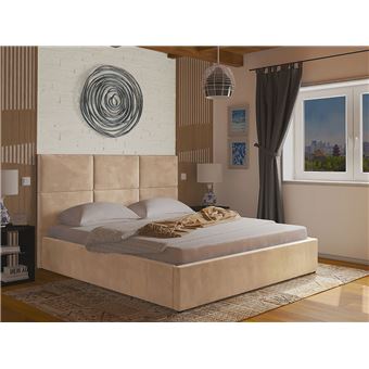 Cama de Casal Ideia Home Design Elegance| Estrado Elevatório | 200×160 cm | Bege - 1
