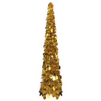 Árvore de Natal vidaXL pop-up artificial 120 cm PET dourado - 1