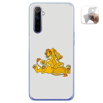 Capa Tumundosmartphone de Gel TPU para Realme 6 design Lions Drawings - 1