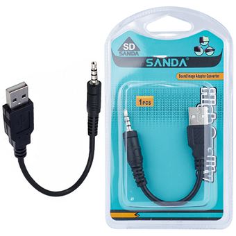 Adaptador Sanda SD-7293 | Conversor Jack 3.5mm para USB - Preto - 1