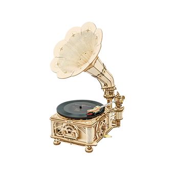 Puzzle 3D ROKR Gramofone de Madeira Manual | 424 Peças - 1