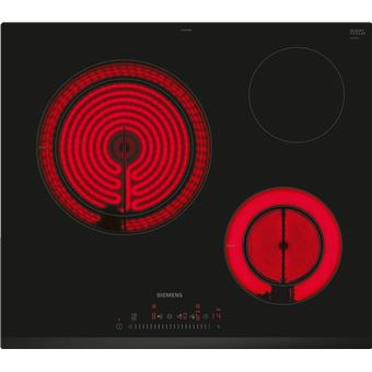 Placa de Vitrocerâmica Siemens iQ300 ET631FKP8E | Elétrica | 59.2 cm | 3 Zonas | Preto - 1