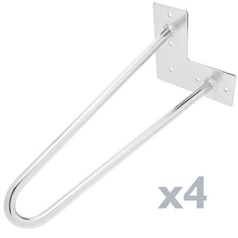 Conjunto de 4 Pés PrimeMatik para Mesas/ Armários e Móveis em Cromado 2 Hastes 41cm - 1