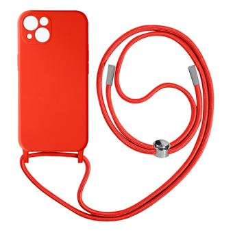 Capa Cordão Avizar Para Iphone 13 | Bracelete Semi-Rígido | 80Cm - Vermelho - 1