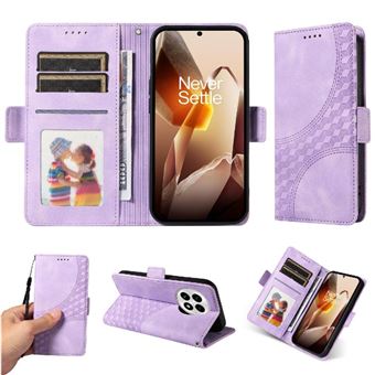 Capa FLOODKING para OnePlus 13 | Design Acolchoado | Couro PU Premium | Roxo - 1