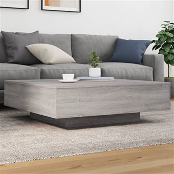 Mesa de centro vidaXL | com luzes LED 100x100x31 cm | cinzento sonoma - 1