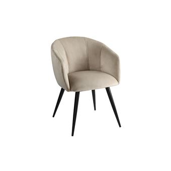 Conjunto de 2 Cadeiras Vente Unique VADIM em veludo e metal | bege - 1
