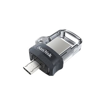 Unidade de Memória Usb SanDisk Ultra Dual m3.0 | Prateado, Transparente - 1