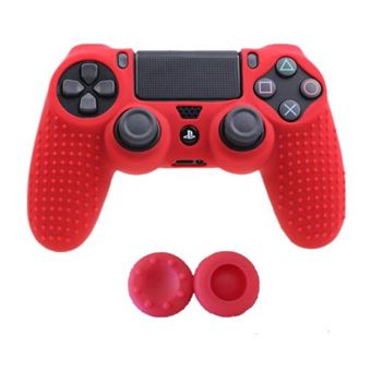Capa Protetora em Silicone Nanlin com 2 tampas para Comando PS4/Slim/Pro | Vermelho - 1