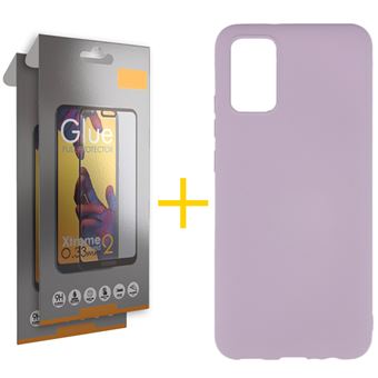 Conjunto 2 x Película de Vidro Full + Capa para Samsung A02S | Silicone Líquido - Roxo - 1