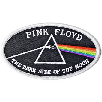 Emblema Rock Off Pink Floyd | Dark Side Of The Moon Oval White Border | Woven Patch - 1
