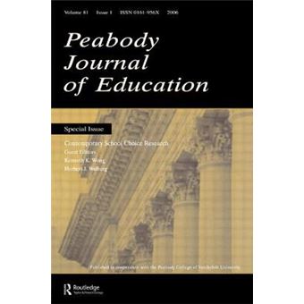 Contemporary School Choice Research PJE - Paperback - 2007 - 1