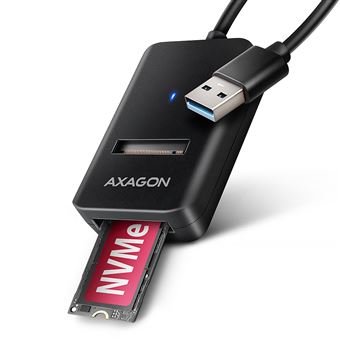 Compartimento Ssd Axagon ADM2-AM USB-A 10Gbps - M.2 NVMe & SATA SSD adaptér, kabelis USB-A 10cm | Preto - 1