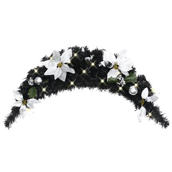 Grinalda de Natal vidaXL com luzes LED 90 cm PVC preto - 1