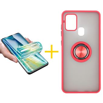 Pack 1 x Película de Hidrogel + Capa Accetel Samsung Galaxy A21s Gel Bumper Ring - Vermelho - 1