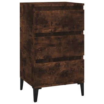 Mesa cabeceira vidaXL | 40x35x70 cm derivados madeira carvalho fumado - 1