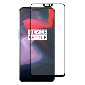 Protetor de Ecrã de Vidro Temperado total de cola tamanho completo 0,26 milímetros borda arco 9H 2.5D preto para OnePlus 6 - 1