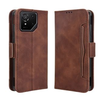 Capa FOXDOCK Protetora para Asus ROG Phone 9/9 Pro | Suporte e Flip de couro PU | À Prova de Choque | Castanho - 1