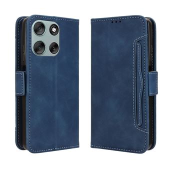 Capa FOXDOCK Protetora para Motorola MOTO G56 5G | Suporte e Flip de couro PU | À Prova de Choque | Azul - 1