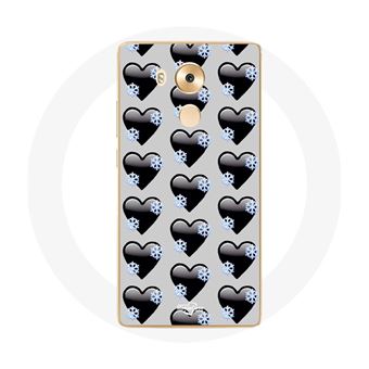 Capa Maniacase para Huawei Mate 8 Fundo de Corações Preto - 1