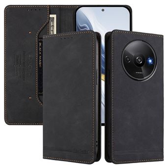 Capa FOXDOCK Tipo Carteira Flip para Xiaomi Redmi A3 com Bloqueio RFID | Fecho Magnético | Pele PU  | Preto - 1