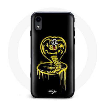 Capa Maniacase para Iphone XR Cobra Kai Logotipo Amarelo Fundo Pretoanexar Series - 1