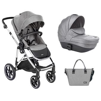 Carrinho de Bebé com alcofa 2 em 1 Kikka Boo Thea Gris Claro - 1