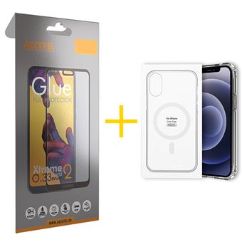Pack 1 x Película de Vidro Temperado Full + Capa Accetel para Apple iPhone 14 Pro Compatível com Magsafe Magnetic - Transparente Clear - 1