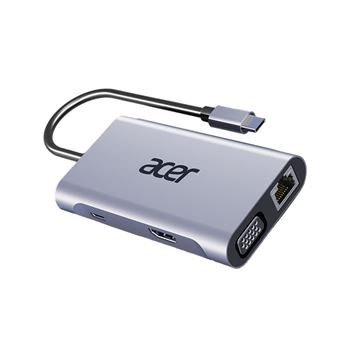 Adaptador 7 em 1 Acer HY41-T7 | Type-C a PD HDMI 100mbps VGA 3USB para HUAWEI Mate40/P50 Samsung S20 - 1