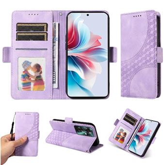 Capa FLOODKING para OPPO Reno 11F | Design Acolchoado | Couro PU Premium | Roxo - 1