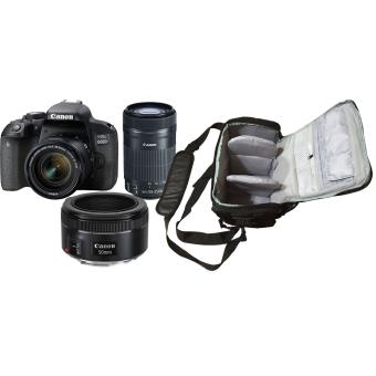 Canon EOS 800D + EF-S 18-55mm STM + EF-S 55-250mm STM + EF 50mm STM + Bolsa de Transporte Profissional - 1