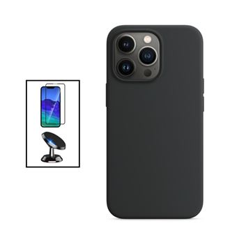 Kit Phonecare Película de Vidro Temperado 5D Full Cover + Capa Silicone Líquido + Suporte Magnético de Carro para Apple iPhone 14 Pro Max - Preto - 1