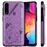 Capa Magunivers | PU + TPU gato e abelha com muleta e titular do cartão Roxo para Samsung Galaxy A50/A50s/A30s_1