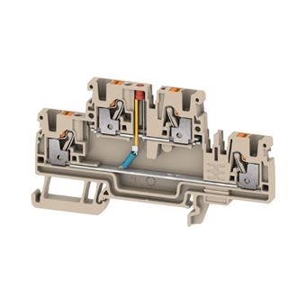 Blocos de Terminais de Duplo Nível Weidmüller A2T 2.5 EM1 24VUC LED RD/1 | Bege - 1