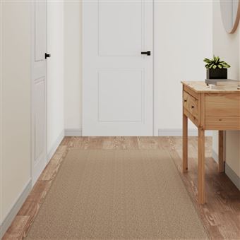 Tapete/Passadeira vidaXL | 80x250 cm | aspeto sisal cor areia - 1
