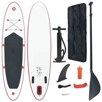 Prancha de Paddle SUP Insuflável vidaXL Vermelho e branco - 1