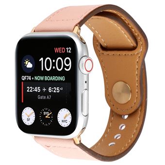 Pulseira Magunivers para Apple Watch Series 3/2/1 38Mm/Series 4 40Mm de Couro Genuíno Fivela de Rebite Rosa - 1