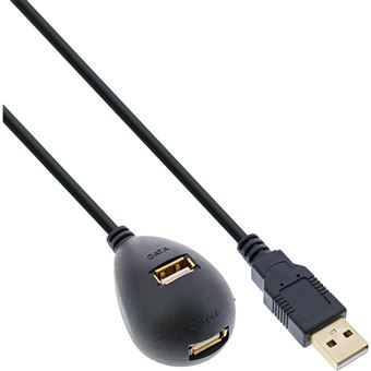 InLine 34652 cabo USB 2 m USB A 2 x USB A Preto