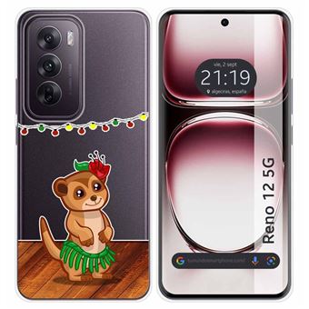 Capa de Silicone TUMUNDOSMARTPHONE para Oppo Reno 12 5G | transparente desenhos Meerkat - 1