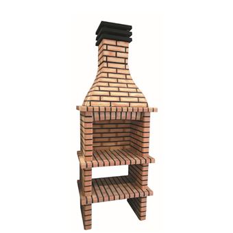 Churrasqueira simples ARTICIMENTOS BBQ BRICK | produzida em tijolo e cimento refratário | 91x57x245cm - 1