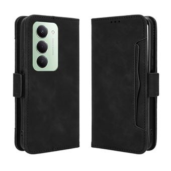 Capa FOXDOCK Protetora para Xiaomi Redmi 15 5G | Suporte e Flip de couro PU | À Prova de Choque | Preto - 1