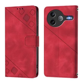 Capa ZURSANA para Xiaomi Poco F7 Ultra 5G | Flip | Couro PU | À Prova de Choque | Suporte Dobrável | Fecho Magnético | Vermelho - 1