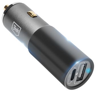 Carregador de Carro 3mk | USB-C 100W + USB 3.0 | Fornecimento de Energia | Carga Rápida | Preto - 1