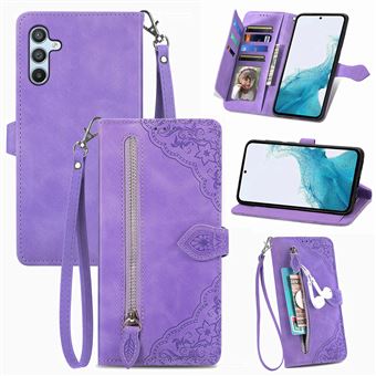 Capa FOXDOCK para Samsung Galaxy A56 5G | 7 Compartimentos para Cartões | Roxo - 1