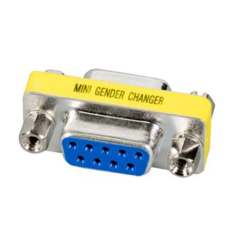 Cabo de interface/adaptador de género EFB Elektronik D-Sub 9 F/F D-Sub 9-pin Metálico, Amarelo - 1