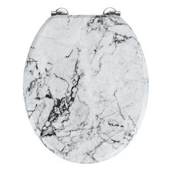 WENKO 23553100 tampa de sanita Assento de sanita duro Cinzento, Branco MDF, Inox - 1