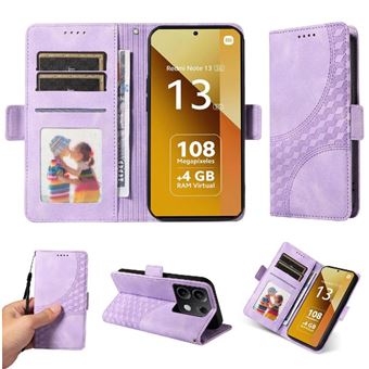Capa FLOODKING para Xiaomi Redmi Note 13 5G | Design Acolchoado | Couro PU Premium | Roxo - 1