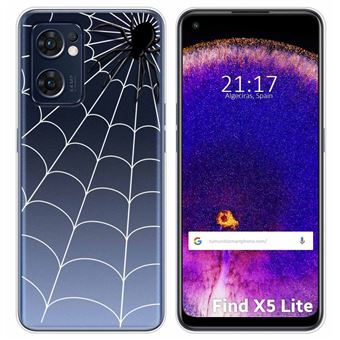 Capa Tumundosmartphone de silicone transparente para Oppo Find X5 Lite 5G com design de aranha de desenho animado - 1